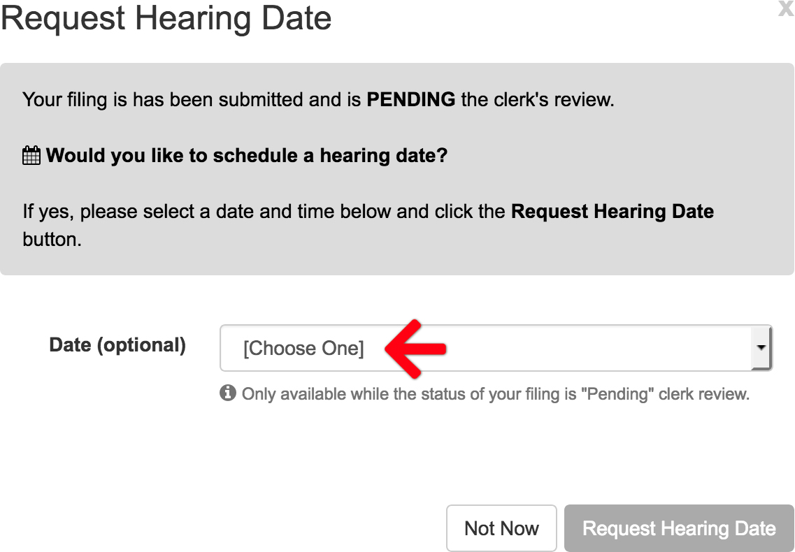 Request Hearing Dates