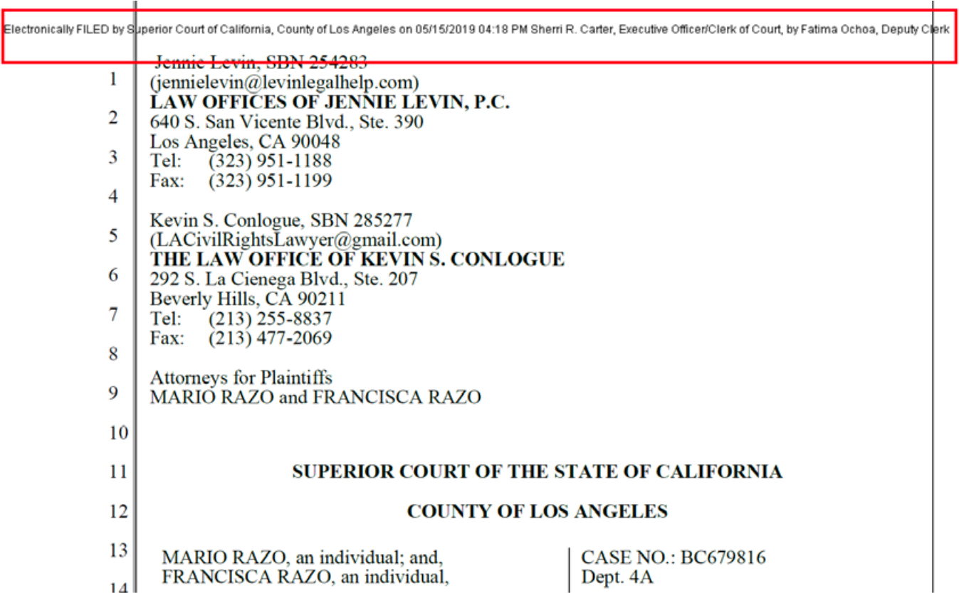 Los Angeles County Superior Court Civil Case Worksheet Numbers