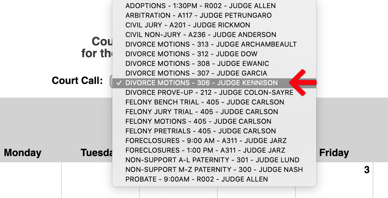 Court Call List