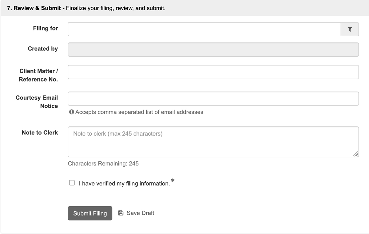 Review and Submit