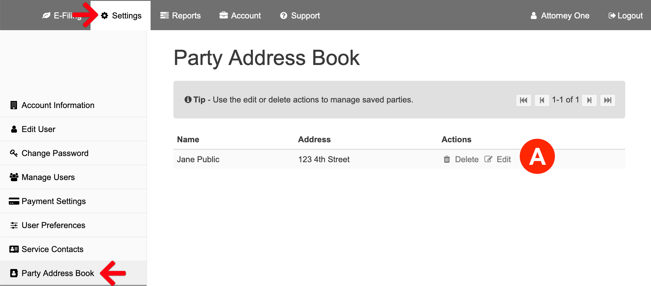 Party Address Book