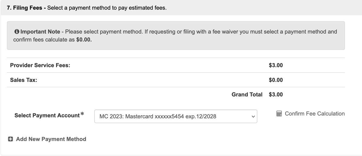 Filing Fees